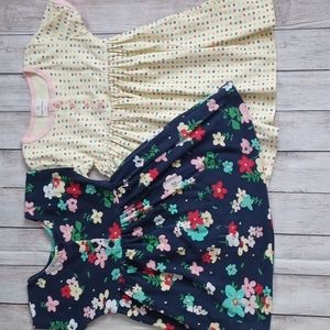 Hanna Andersson Yellow and Blue Ruched Tiered Sundress